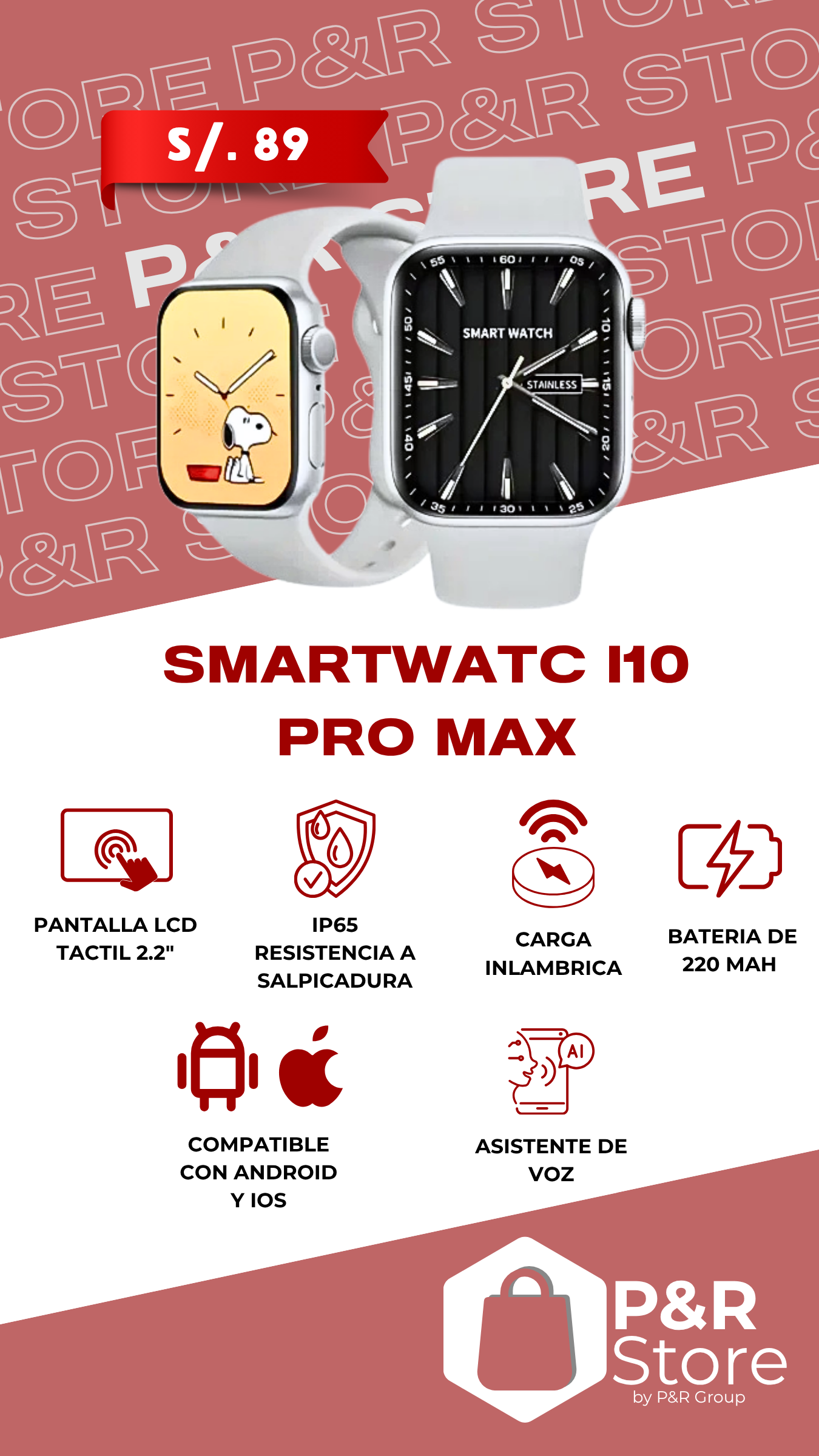 Smartwatch i10 Pro Max: ¡Tecnología, Estilo y Control en tu Muñeca!