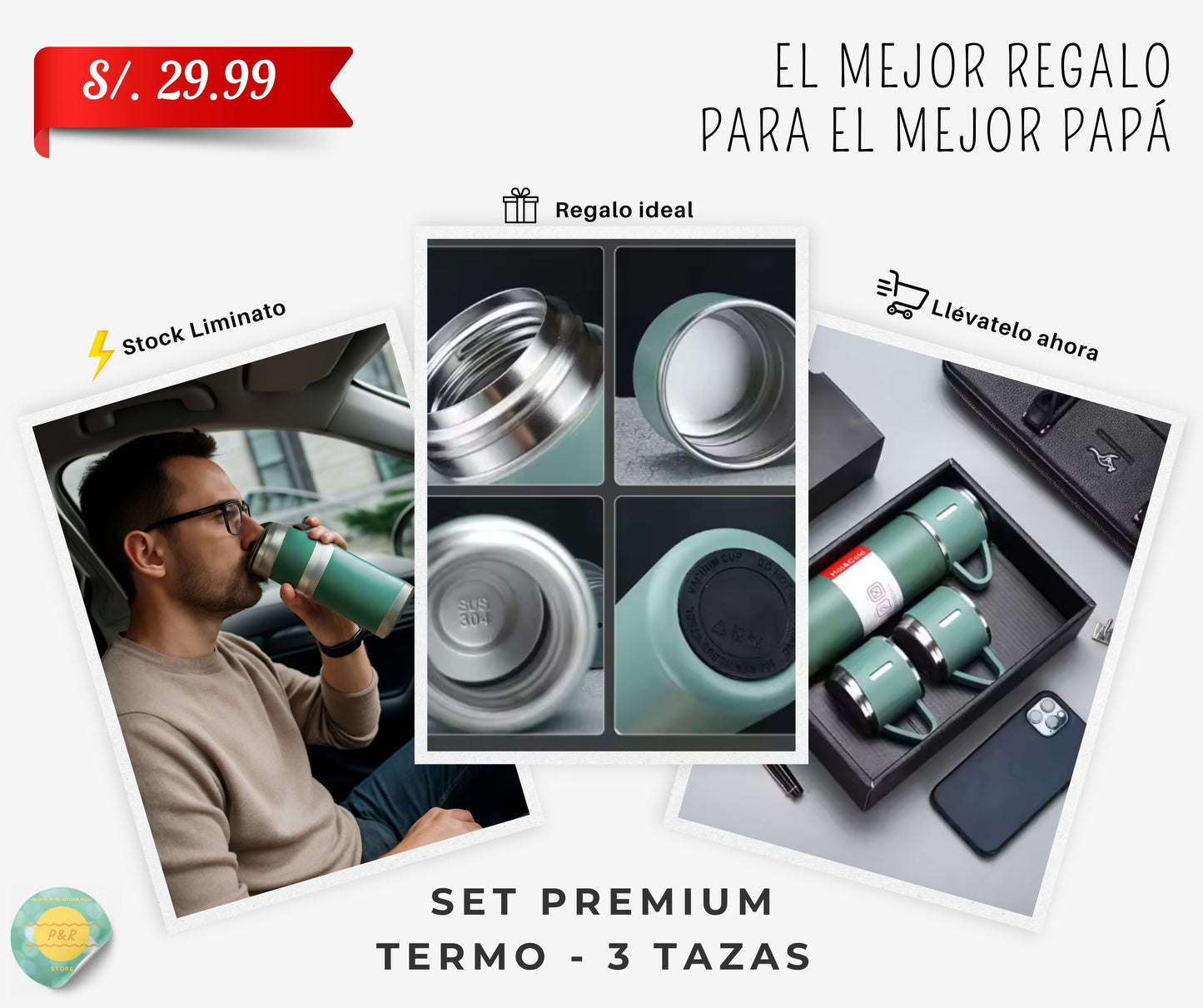 Set Premium - Termo + 3 Tazas | 500 ml