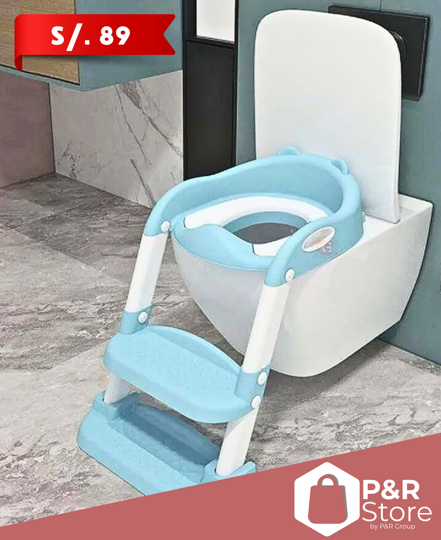 Asiento Infantil con Escalera para Inodoro – ¡Aprende a ir solo al baño!