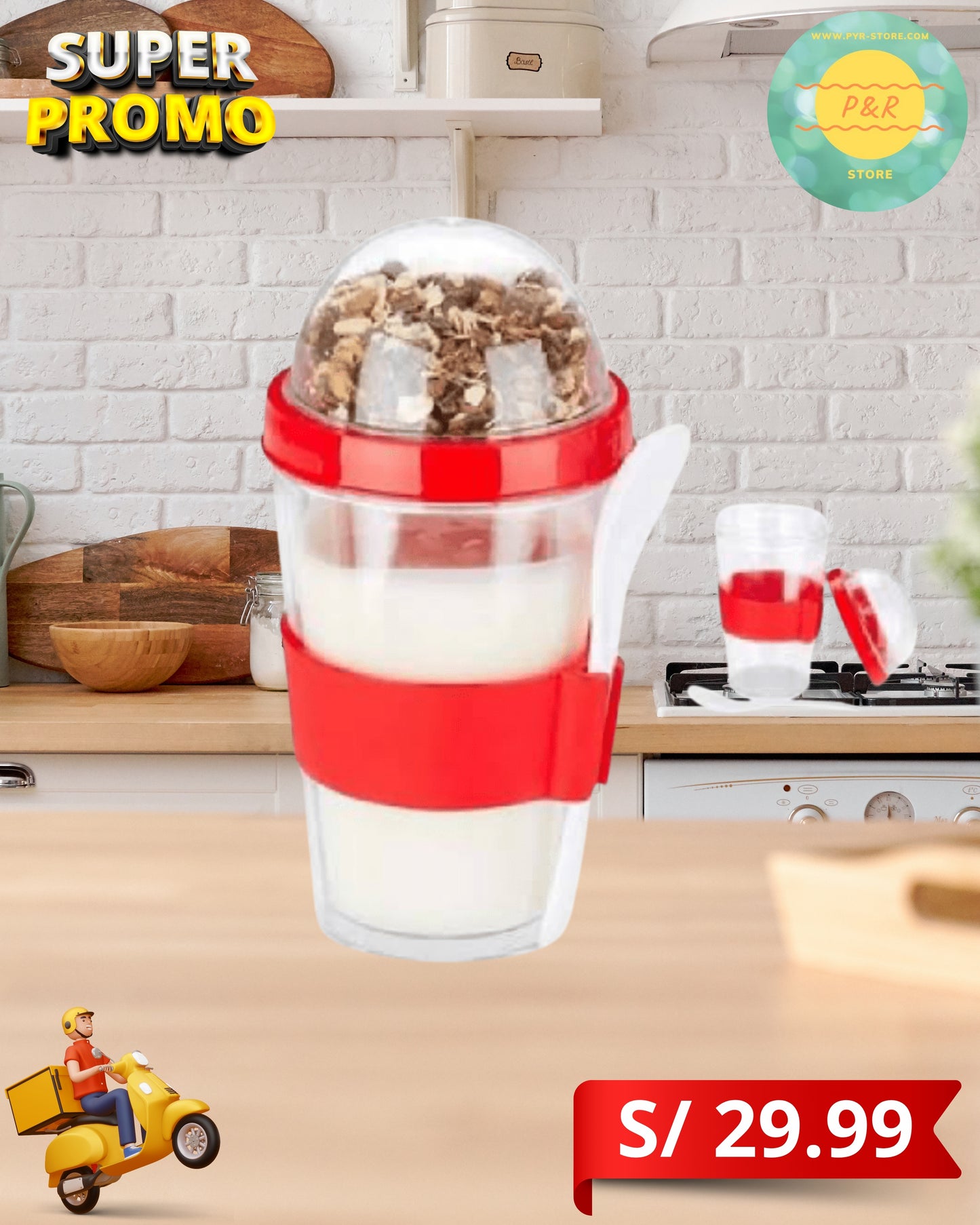 🥣YOGURERA🥝 Vaso Portátil para Yogur y Snacks