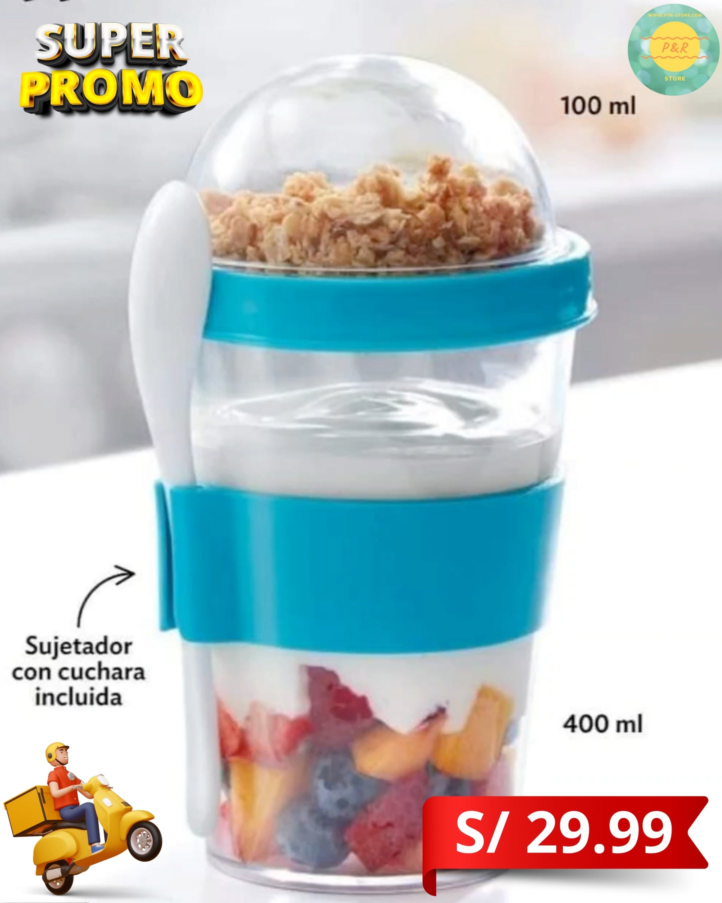 🥣YOGURERA🥝 Vaso Portátil para Yogur y Snacks