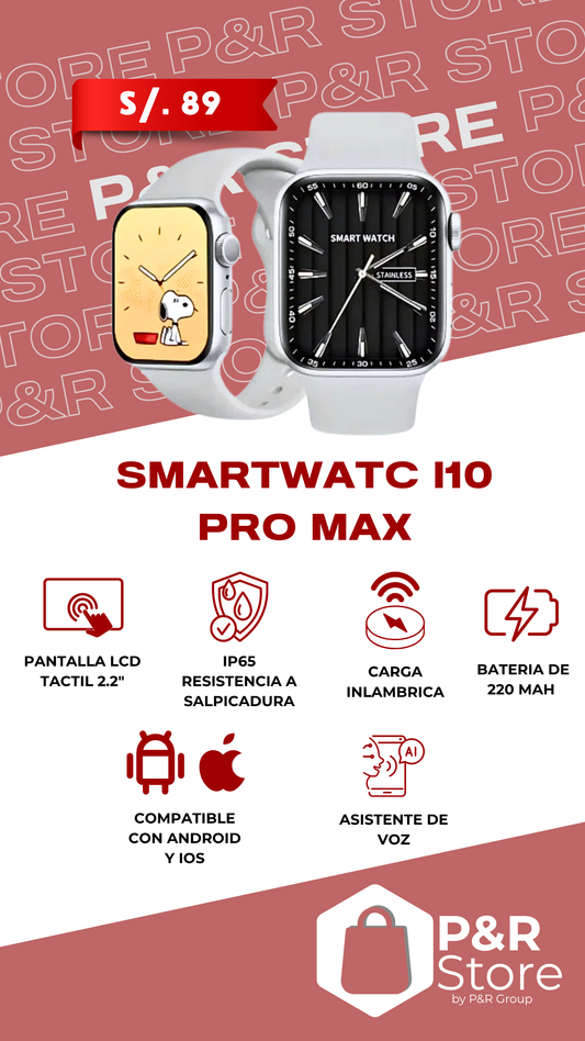 Smartwatch i10 Pro Max: ¡Tecnología, Estilo y Control en tu Muñeca!
