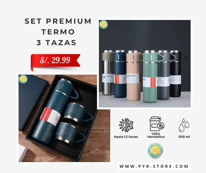 Set Premium - Termo + 3 Tazas | 500 ml