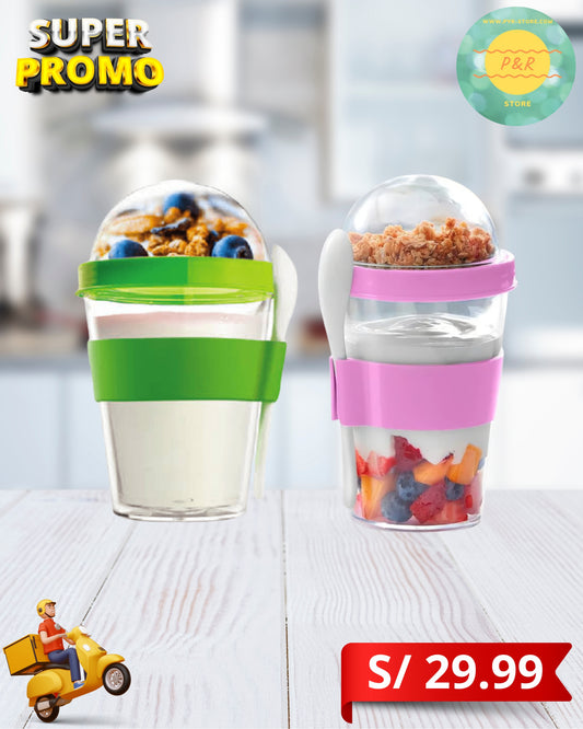 🥣YOGURERA🥝 Vaso Portátil para Yogur y Snacks